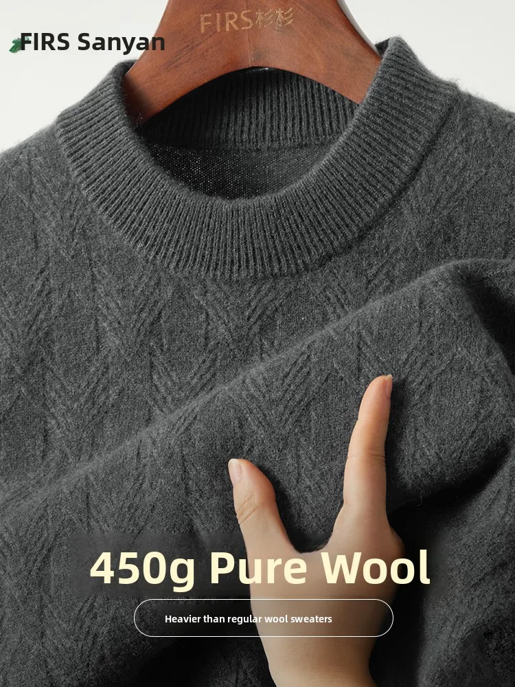 

Thiened Pure Woolen Sweater for Men Casual Busin Sle Warm Knitted Winter New Arrival Faion Mid-Year round Ne Long ...