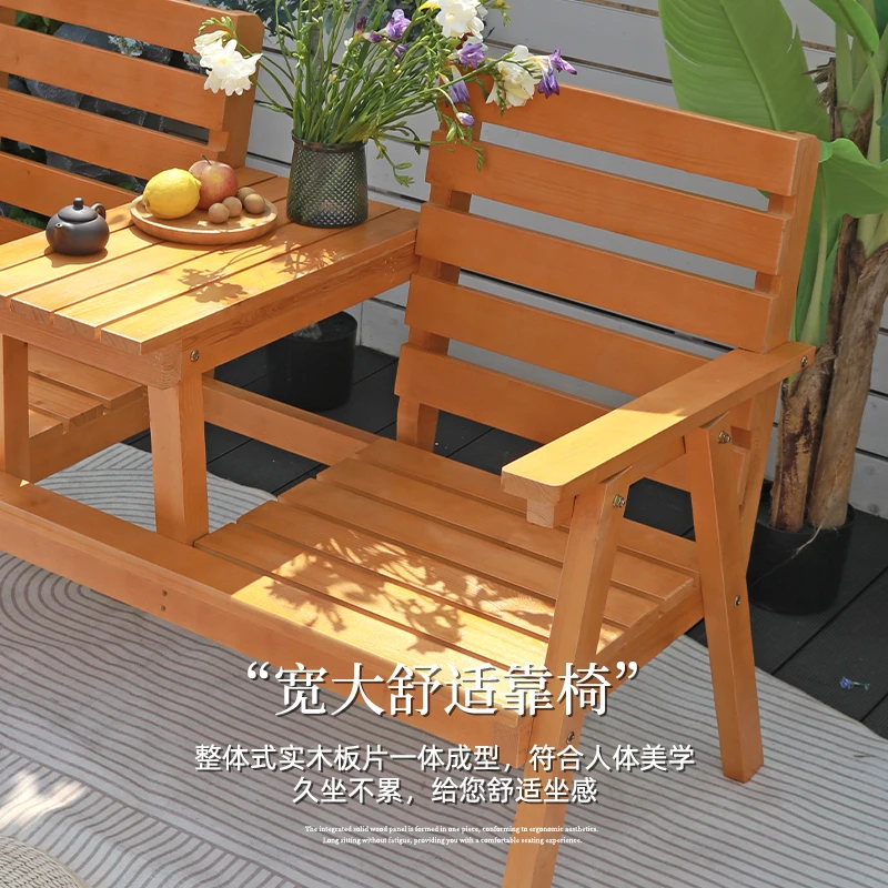 

Мебель для дома, отдых во дворе, консервантные деревянные столы и стулья, двойные стулья со спинкой из массива дерева, балкон, кофе под открытым небом