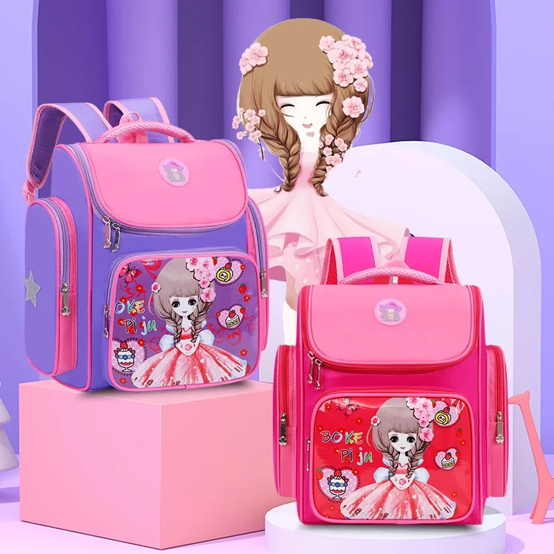 Sweet Girl Princess Flower Cartoon Large Capacity Backpacks for Students 2022 New Children Sweet Fashion Lightweight Schoolbags