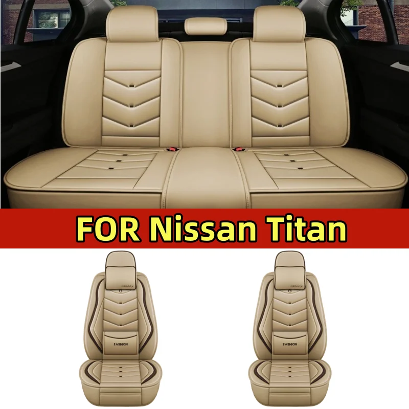 

FOR Nissan Titan Car seat cover high-end PU leather luxury headrest waist comfortable full set 5-seat full wrap seat cover