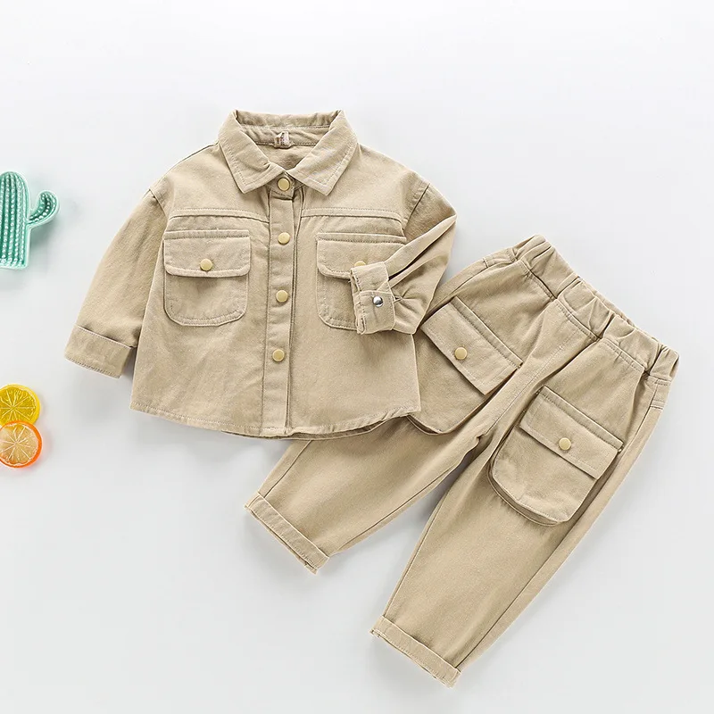 Baby 2024 New Autumn Set Trendy Boys Set Spring and Autumn Sports Clothes Children Girls Two Piece Set Korean