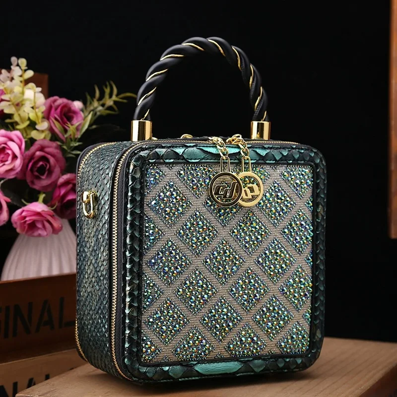 

High Quality Hot Diamond Princess Diana Bag 2024 New Style Fashion Genuine Leather Luxury Women's Shoulder Handbag