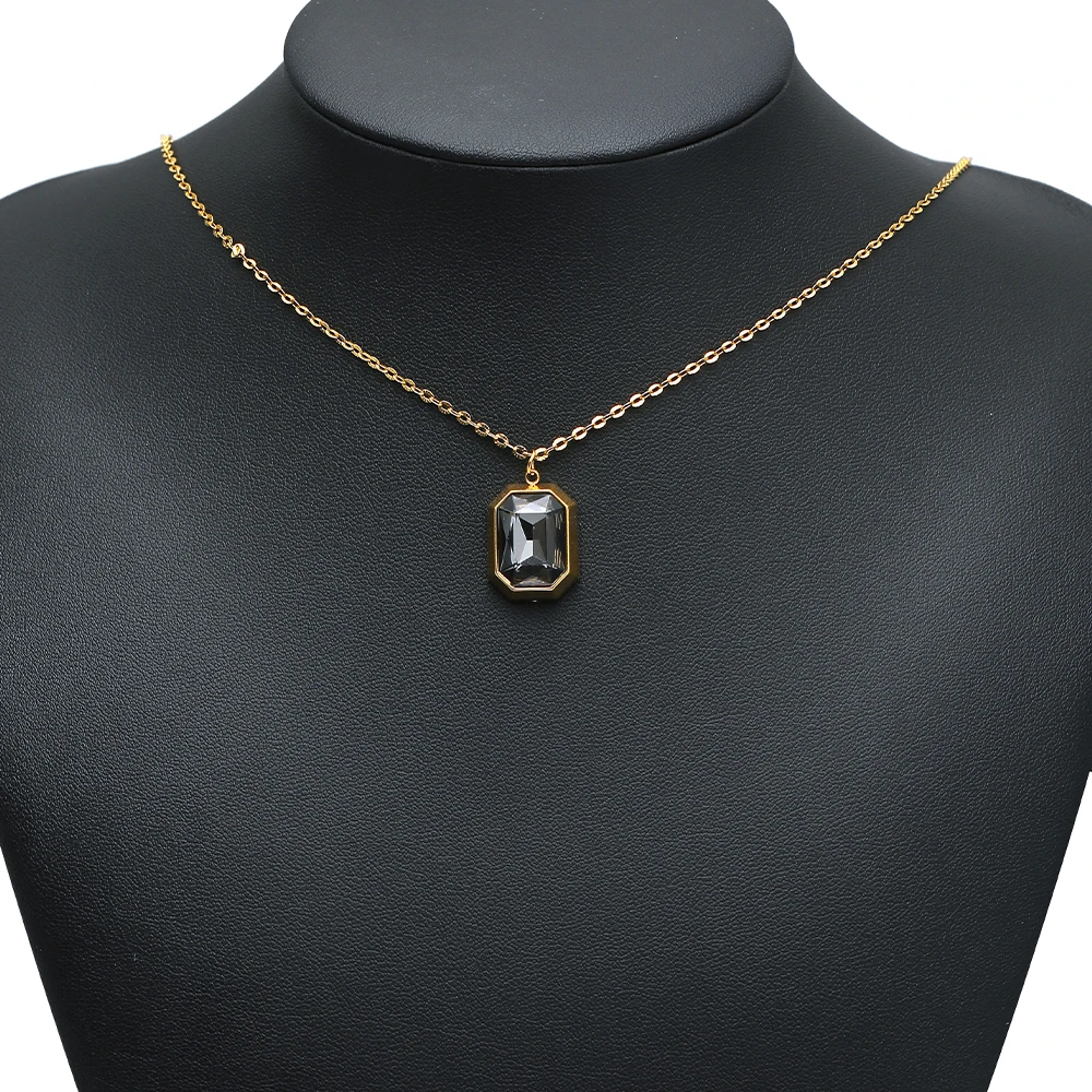 3 Stück Edelstahl-Rechteck-Oval-Zirkon-Anhänger für DIY-Schmuck, Halsketten-Anhänger, Armbänder, Ohrringe und Accessoires für Mädchen – Detail 3