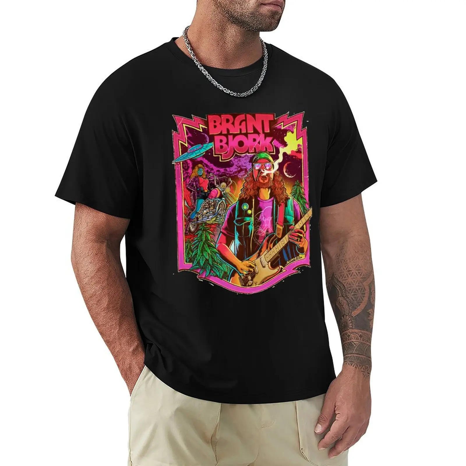 Brant Bjork guitar T-Shirt Work Duty Casual T-Shirt