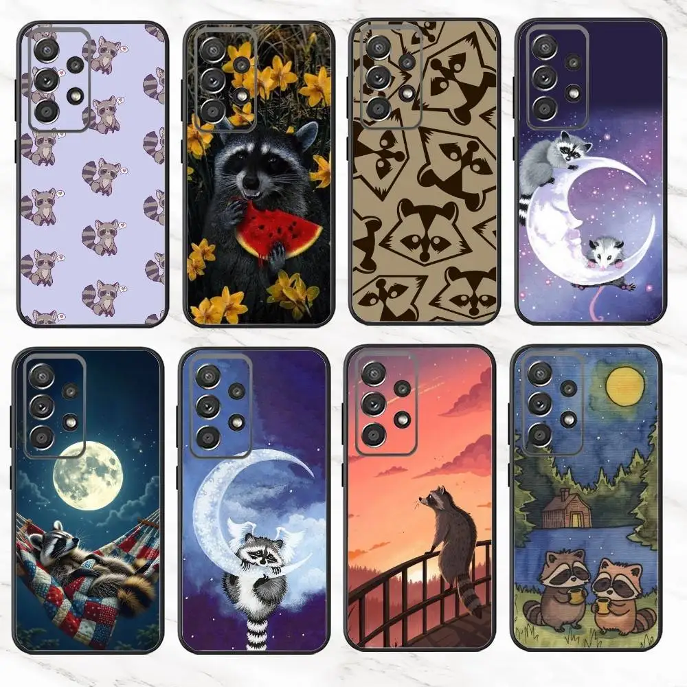 

C-Canvas R-Raccoons Cute Phone Case For Samsung S25,S24,S21,S22,S23,S30,Ultra,S20,Plus,Fe,Note,10,9,5G Black Cover