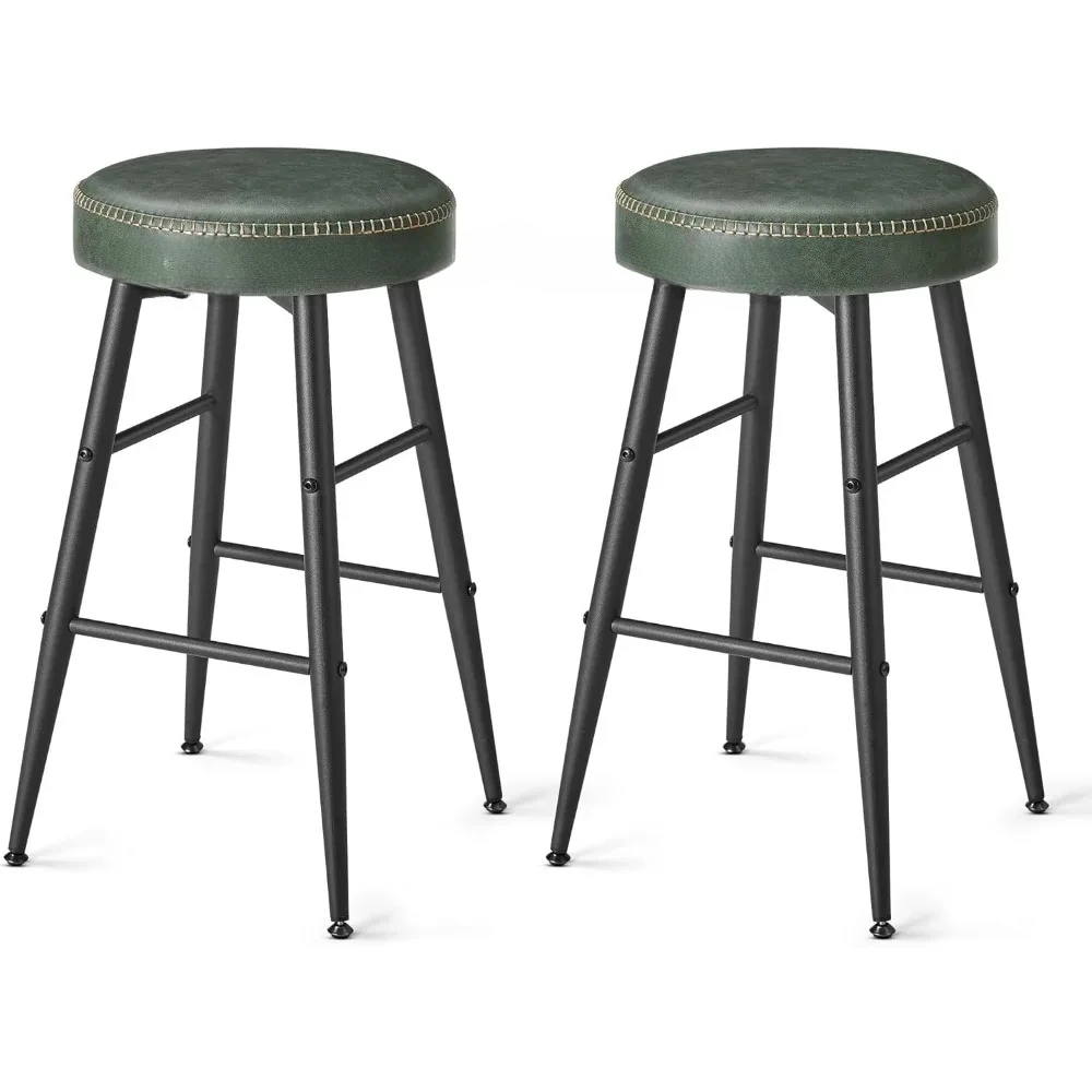 Bar Stools Set of 2, Counter Height Bar Stools, Kitchen Counter Stools, Mid-Century Modern Backless Counter Stools