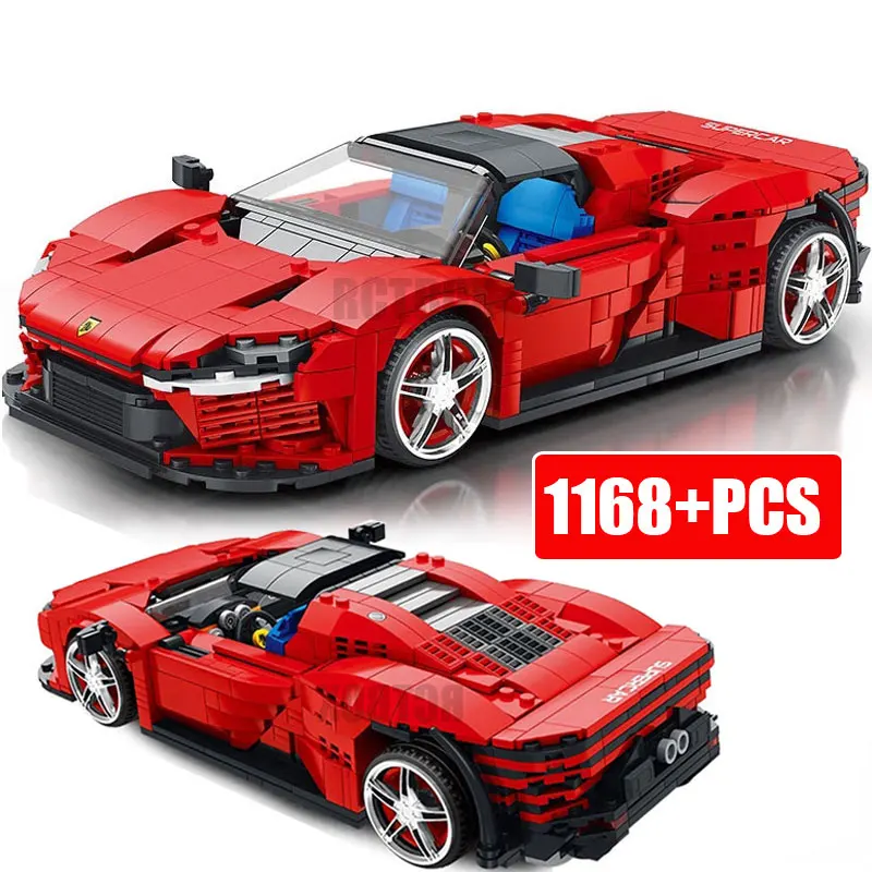 2022 Technical Car Ferra Daytona SP3 Model Building Block MOC Creative Racing Vehicle Supercar Set Bricks DIY Toys For Kids