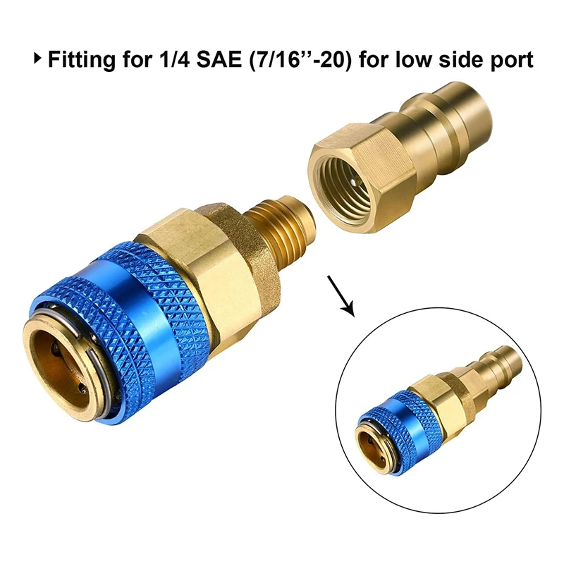 2 Sets Air Conditioning Retrofit Valve With Dust Cap Converts R12 To R134A Piercing Tap Valve Replace Auto Accessories