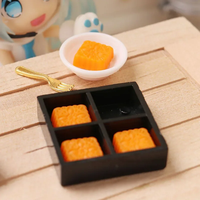 1:12 BJD Miniature Items Mid-Autumn Moon Cake Mini Dim Sum Dessert Doll House Accessories Kitchen Pastry Food Dollhouse Diy Toys