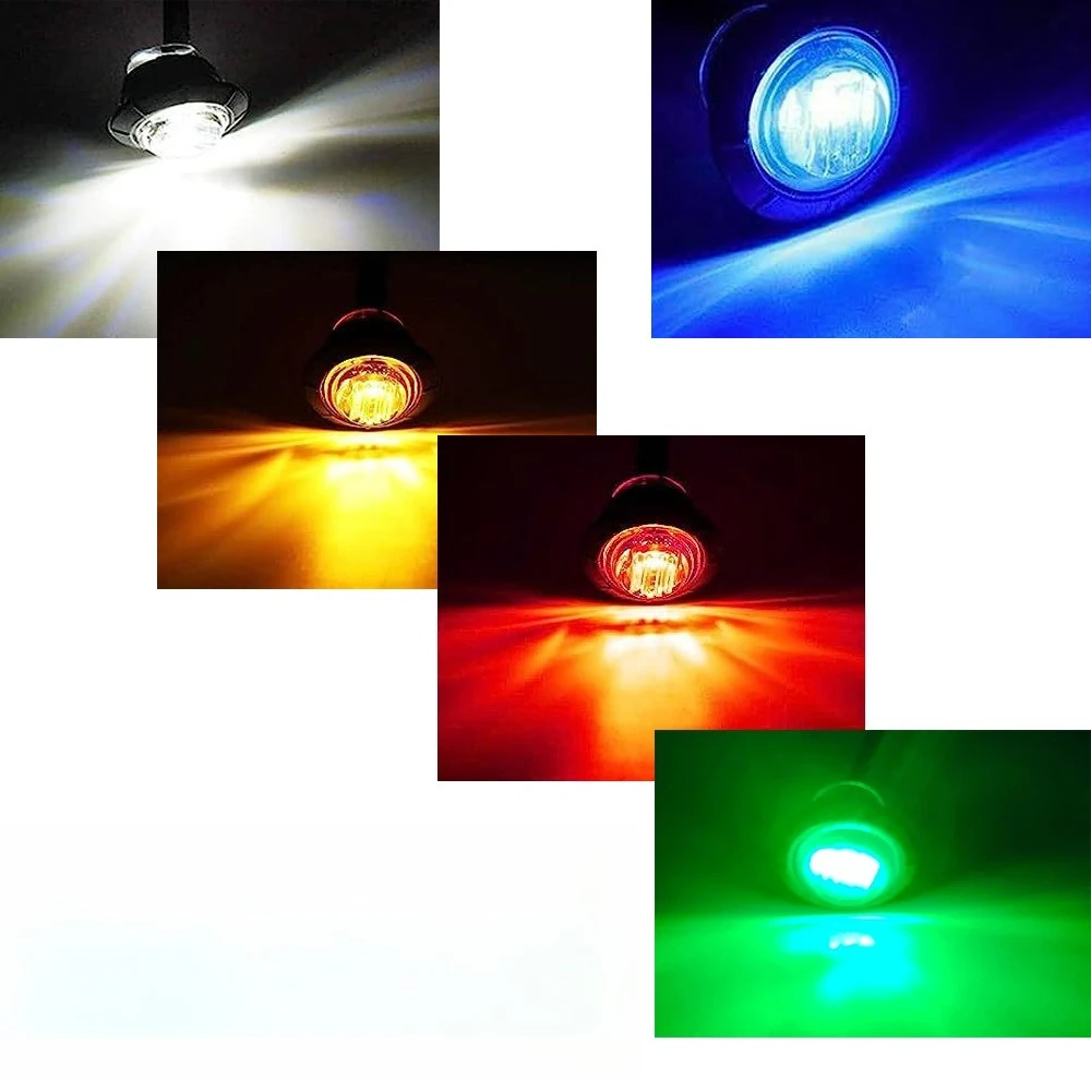 2 قطعة LED أضواء العلامات الجانبية لسيارة مقطورة الشاحنات قافلة 12 فولت 24 فولت الجانب التخليص ماركر ضوء مصباح Led شاحنة العنبر الأحمر الأبيض