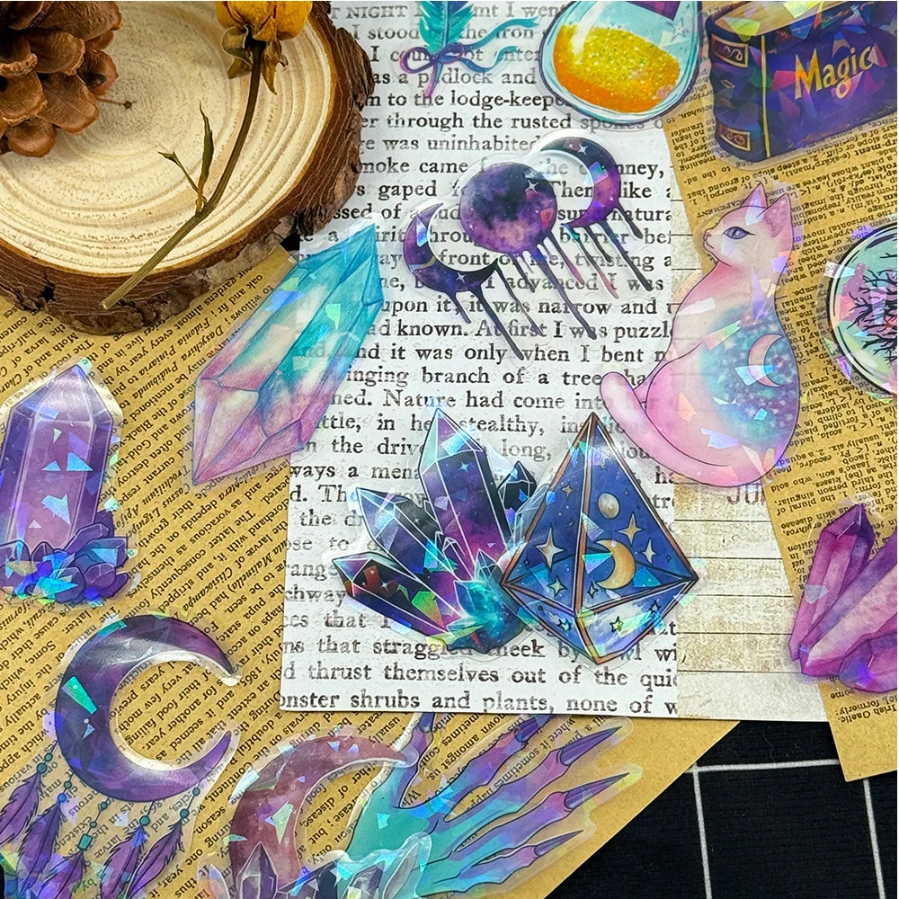 10/30/50 Stück transparente Retro magische Hexe ästhetische Aufkleber Cartoon Graffiti Aufkleber DIY Wasserflasche Telefon Gepäck Aufkleber Pack