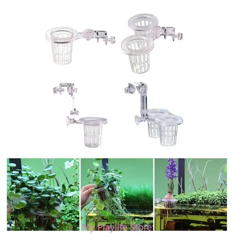 Aquariums Plant Holder Hanging for Plant Aquaponic Plant Cultivation Plant Holder with Slots and Holes for Fish Tank