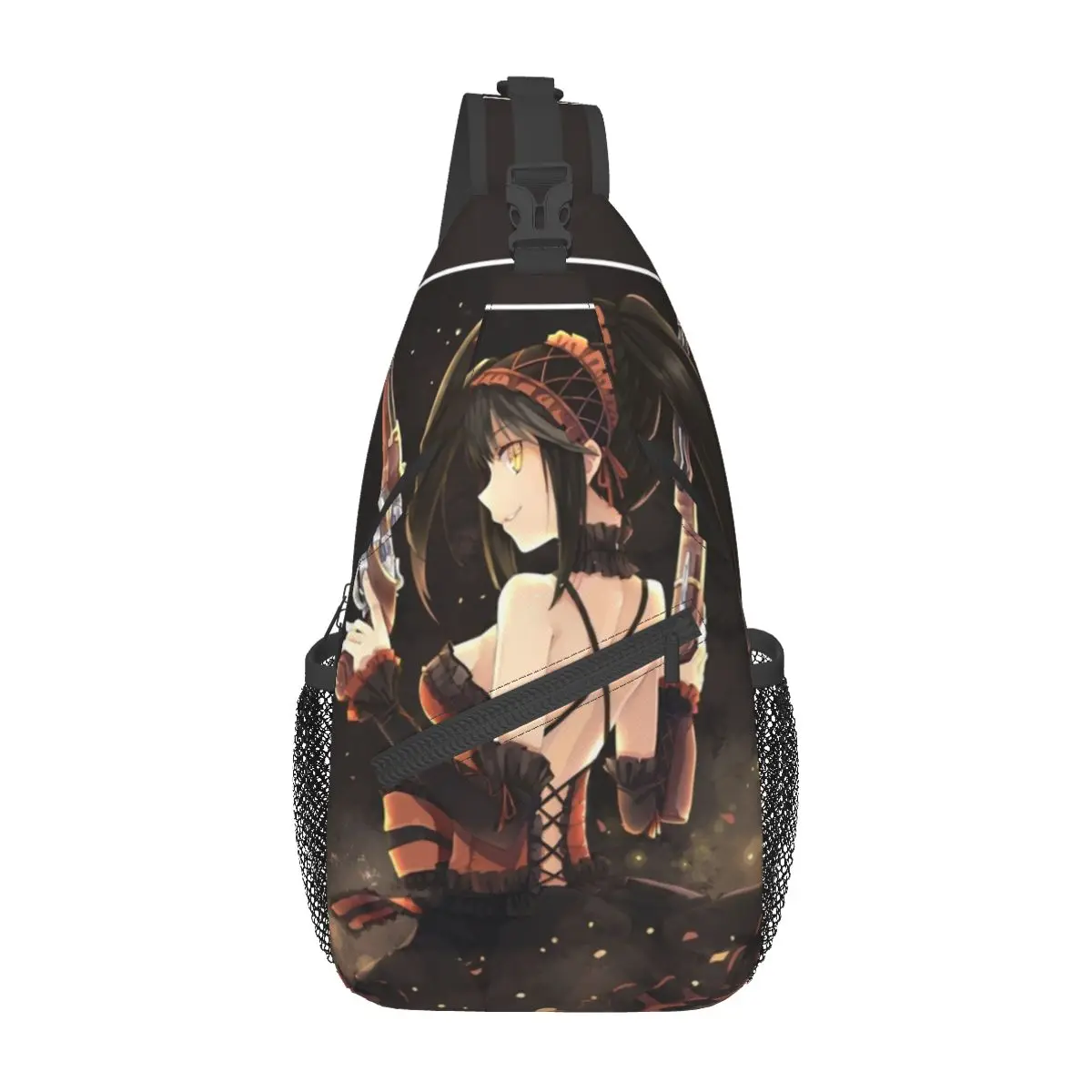 Tokisaki Kurumi Date A Live Crossbody Sling Bags Printed Chest Bag manga anime Shoulder Backpack Daypack Hiking Outdoor Cycling