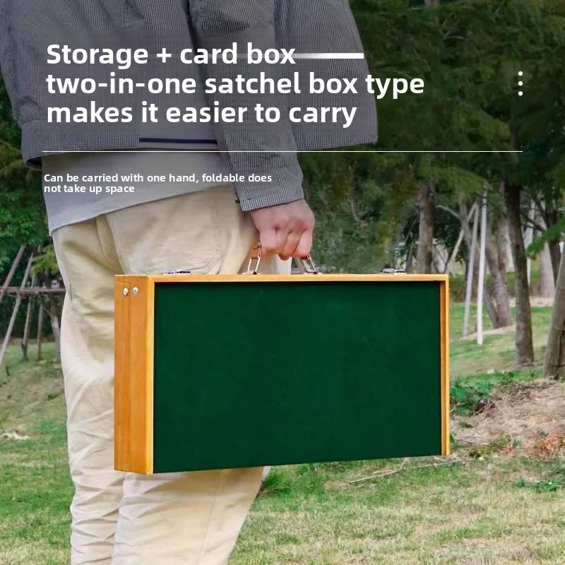 

Portable bamboo and wood dormitory mini mahjong table outdoor Internet celebrity mahjong Zhuo portable travel folding set