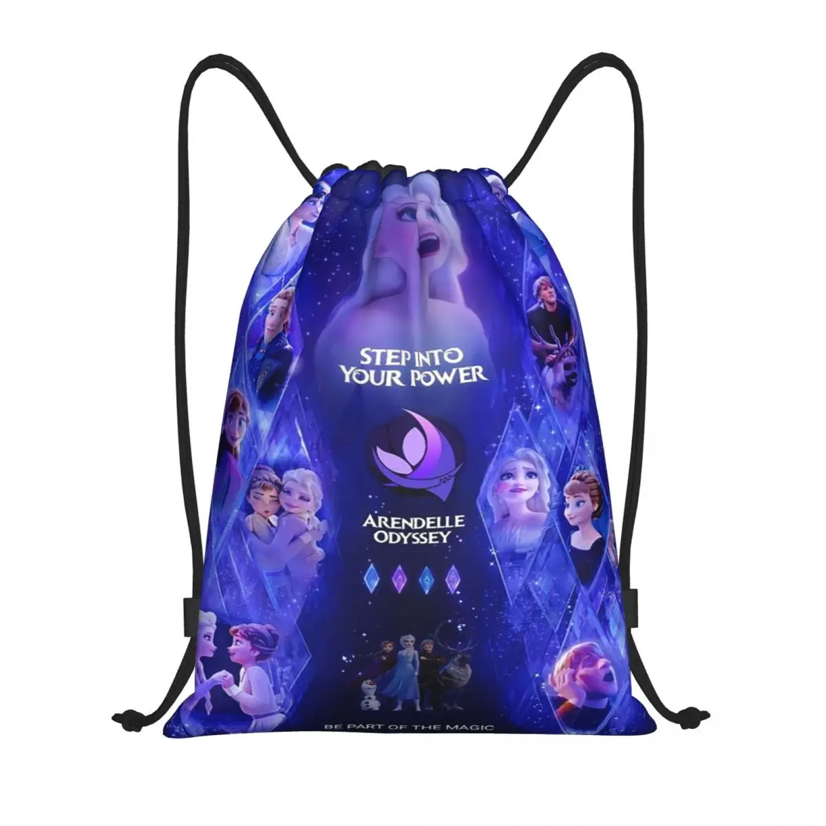 Custom Frozen Elsa Princess Drawstring Bags for Training Yoga Backpacks Women Men Animated Sports Gym Sackpack