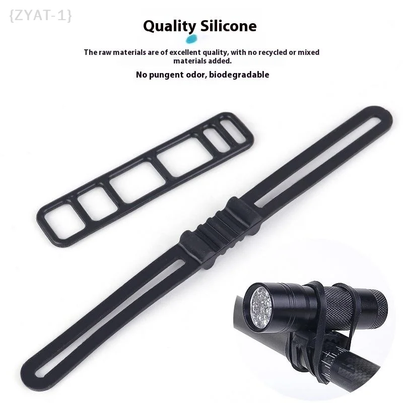 [O] 10 Pcs Universal Bike Silicone Mount Bands - Bicycle Headlight Taillight Fixing Straps Flexible Bike Accessories