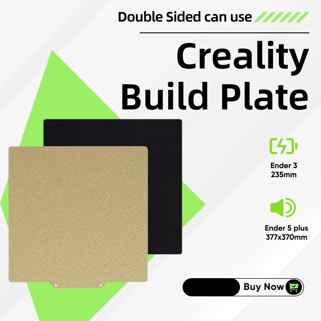 

ENERGETIC Creality Ender 3/5plus 235/377x370mm Magnetic Build Plate Flexible Texture PEI Sheet Double Sided can Use
