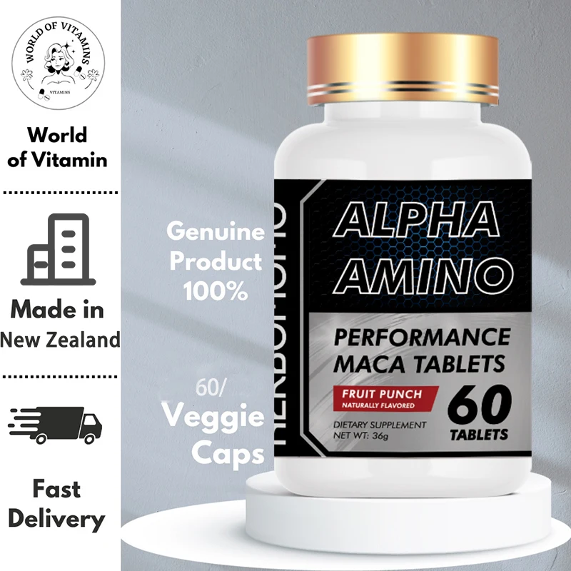 Natural Alpha Amino Supplement-Sports Nutrition Performance Mulitvitamin for Women & Men- Complete Essential Amino Acidst 60 Ta