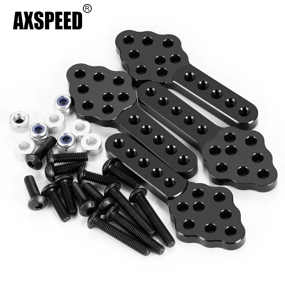 AXSPEED Aluminum Alloy Adjustable Front Rear Suspension Shock Mount Lift Kit for Axial SCX10 1/10 RC Crawler Car Upgrade Parts