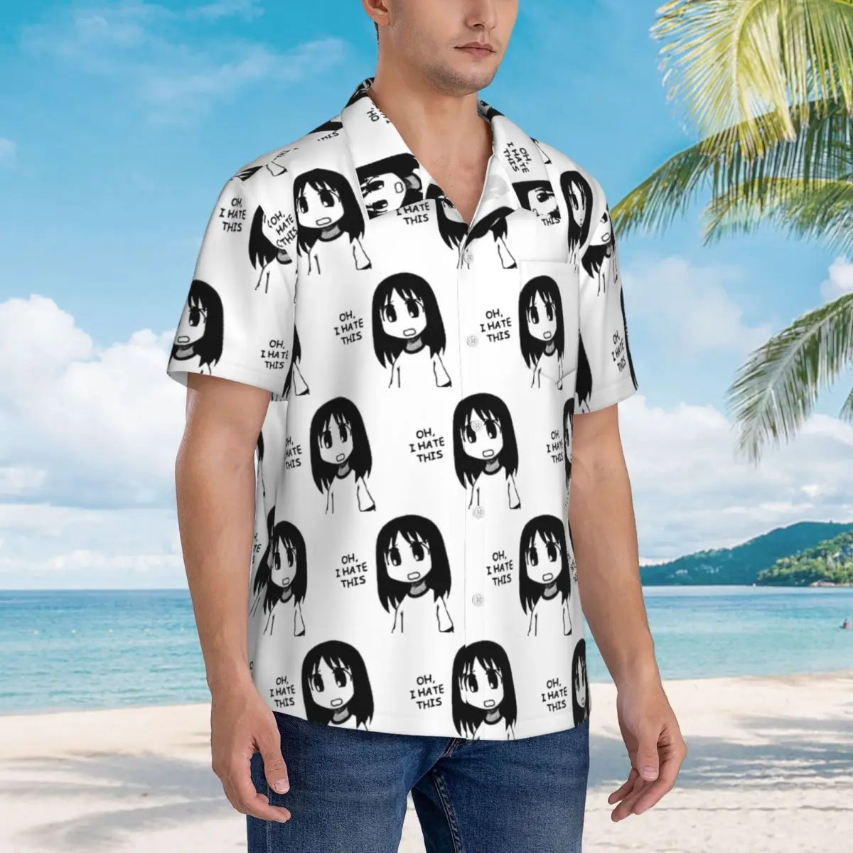 

OUTDATED - Check Profile Azumanga Daioh Osaka Ayumu Kasuga Hawaiian Shirts Casual Men Short Sleeve Shirt Beach Men's Button Tops
