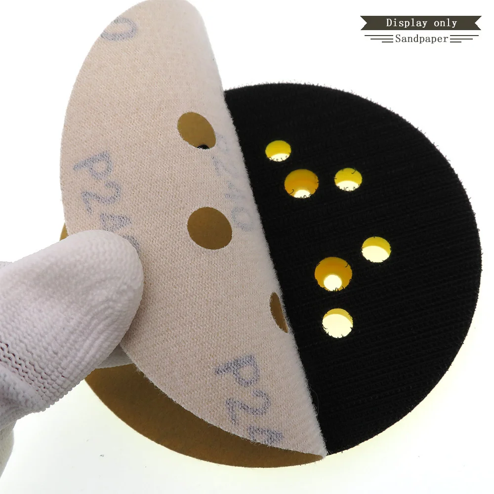 5/10 Pcs 5 Inch 125MM 8 Hole Flocking Yellow Sandpaper Self-adhesive For Polishing Abrasive Tools Electric Grinder Accessories