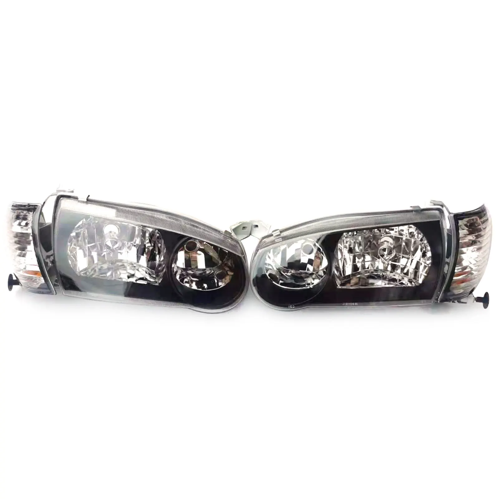 

Black Headlights JDM Style w/Corner Signal Lamps Assembly Left+Right For 2001 2002 Toyota Corolla