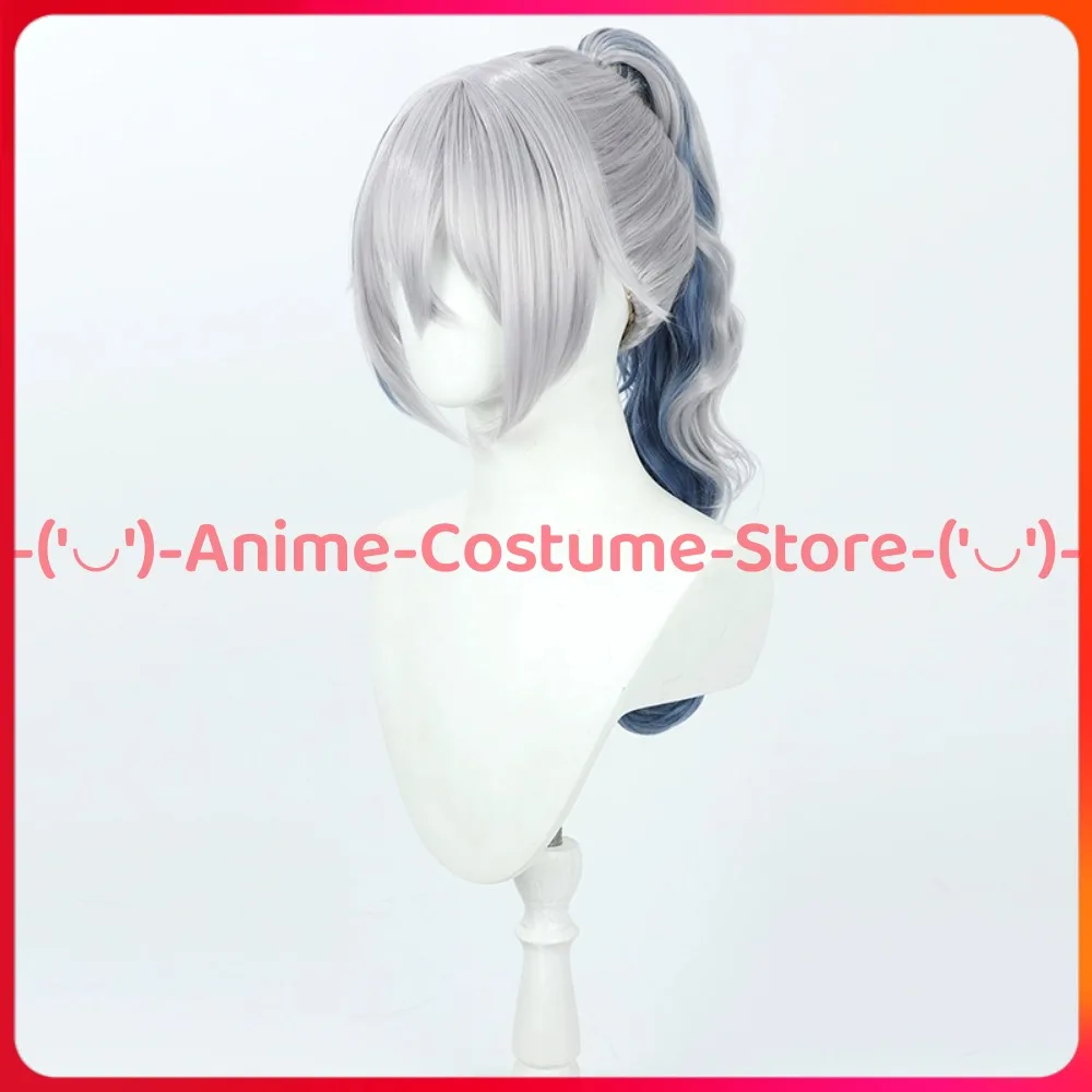 Peruka do cosplayu Silver Wolf z Honkai: Star Rail, kucyk, postać z gry, kostium na Halloween, karnawał, odporna na ciepło, włosy syntetyczne