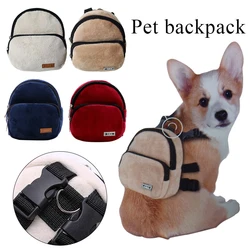 Pet Self Carry Backpack Adjustable Leash Puppy Self Backpack Cartoon Portable Harness Teddy Dog Snack Bag Large-capacity