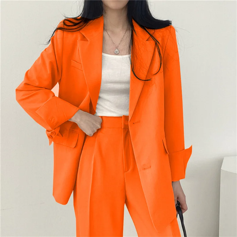 2024 Fashion Pant Sets Womens 2 Piece Autumn Winter Office Lady Long Sleeve Blazer Women Outerwears Coats Two Piece Set Outfit