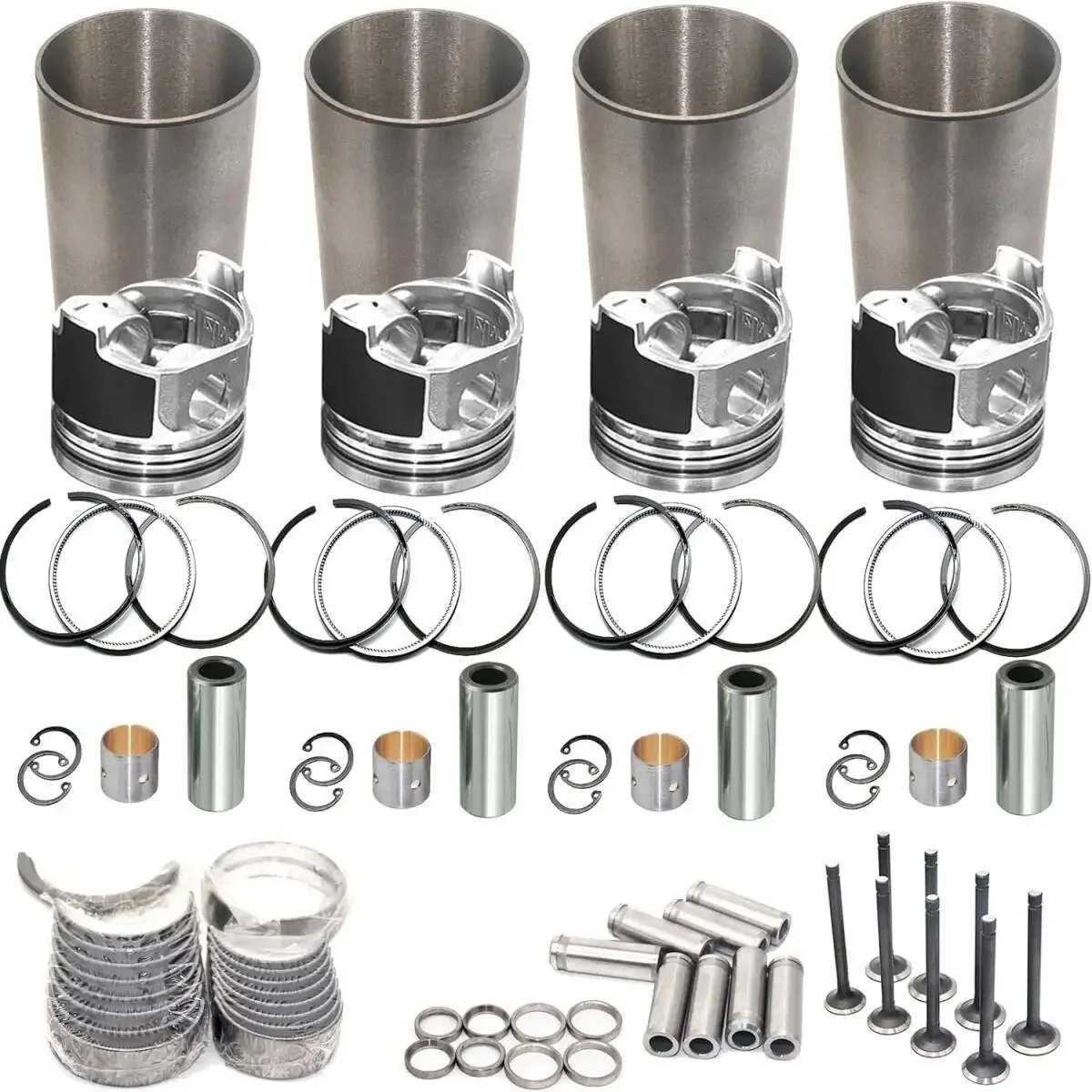 MSparts 4BT 3.9 Rebuild Kit Engine Replacement Parts for Cummins 4BT 3.9 Engine Overhaul Kit Hyundai R130-5 R140 Excavator
