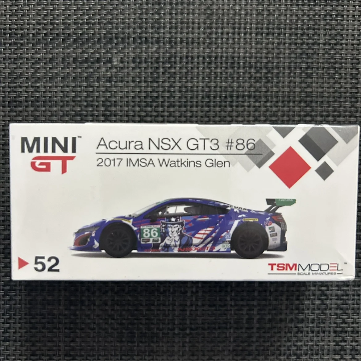 TSM MINIGT 1/64 #52 Honda Acura NSX GT3 #86 2017 IMSA Watkins Glen Die-cast alloy car model collection display gifts