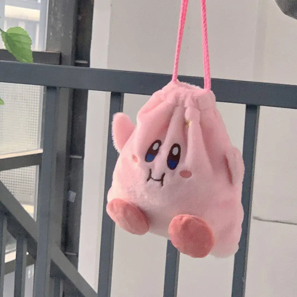 Niedliche Kriby Anime-Tasche, tragbare rosa Stern-Geldbörse, Kordelzugbeutel, Kawaii Cartoon-Aufbewahrungstaschen, kreative Geburtstagsgeschenke – Detail 5