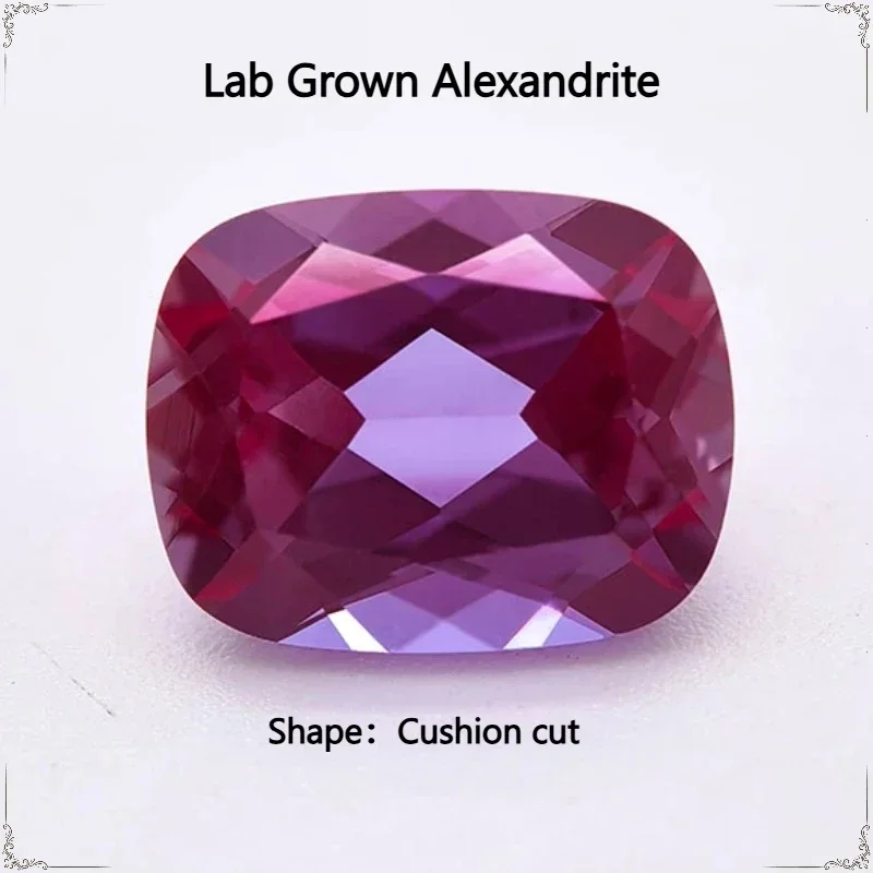 AGL Certified Color Change Alexandrite,Cushion Cut Lab Grown Gemstone, High Clarity Green to Purple Stone for DIY Jewelry Making