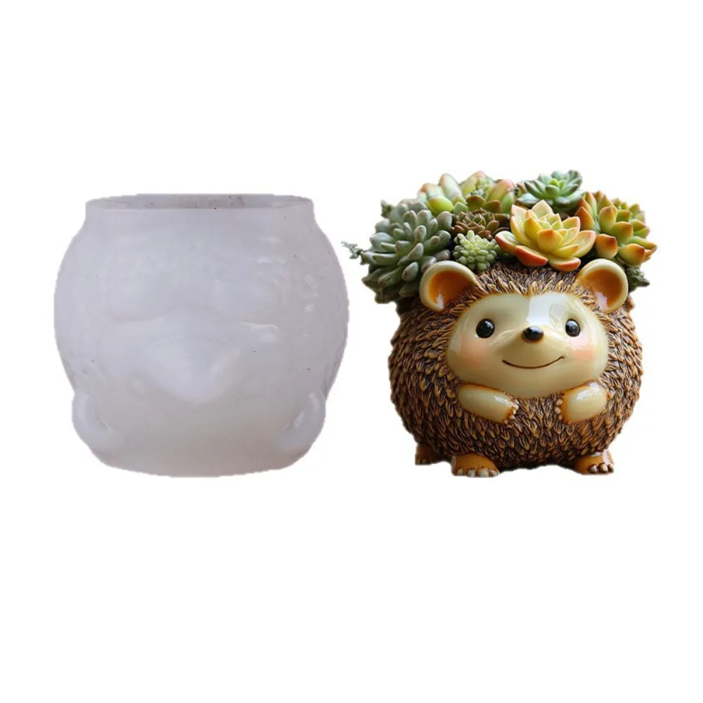 Hedgehog Candle Cup Silicone Mold DIY Handmade Concrete Plaster Candle Jar Flowerpot Epoxy Resin Mold S Home Décor