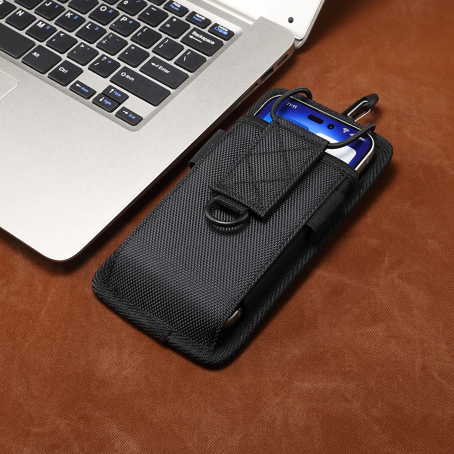 Oxford Cloth Hanging Shoulder Strap Phone Bag Pouch Waist Bag with Mountain Buckles for 4.7-7.2"Cellphones iPhone Samsung Xiaomi