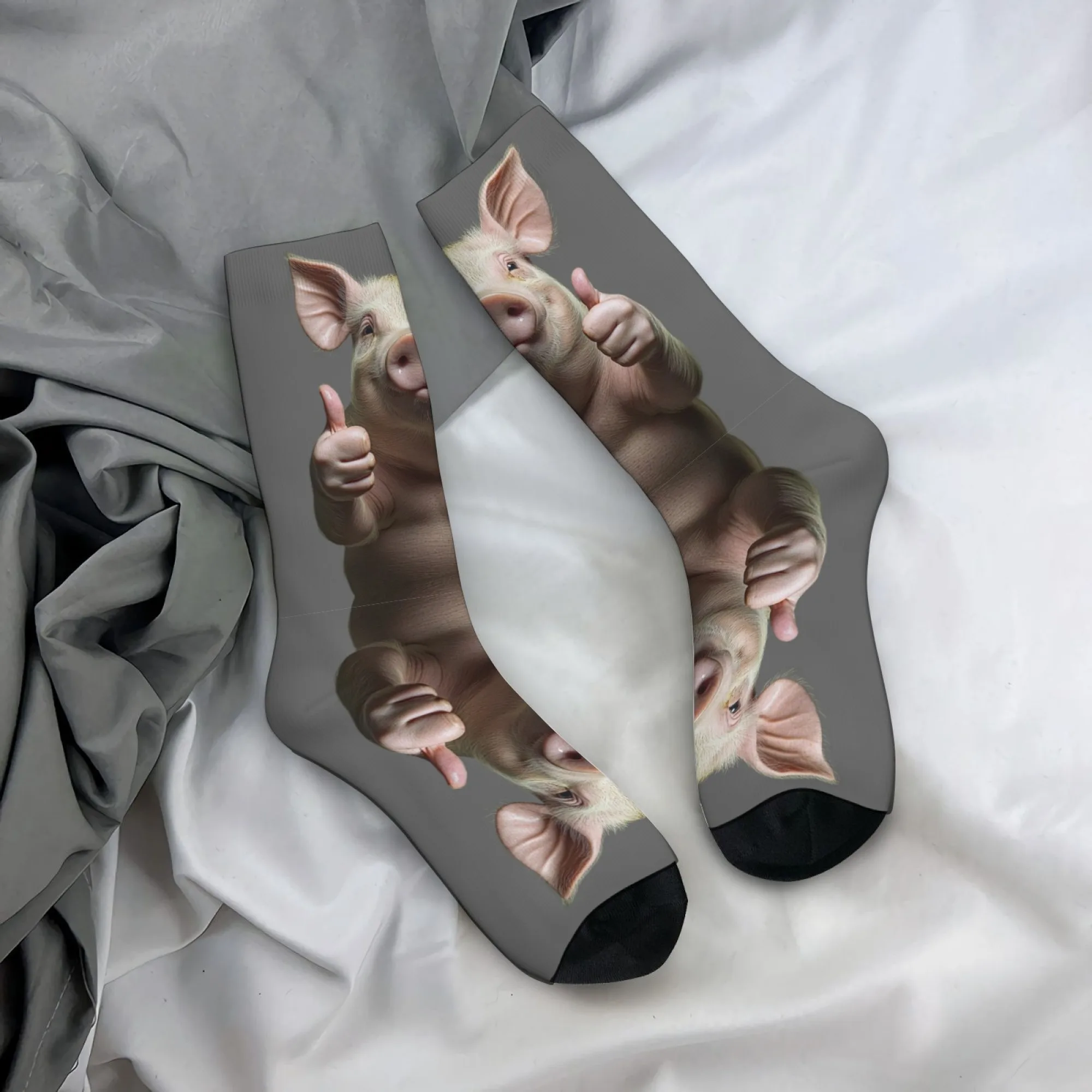 

Креативные носки Happy Pig Thumbs Up, новинка, забавные мужские носки в стиле Харадзюку, сумасшедшие уличные трендовые носки в стиле хип-хоп, повседневный подарок для вечеринки