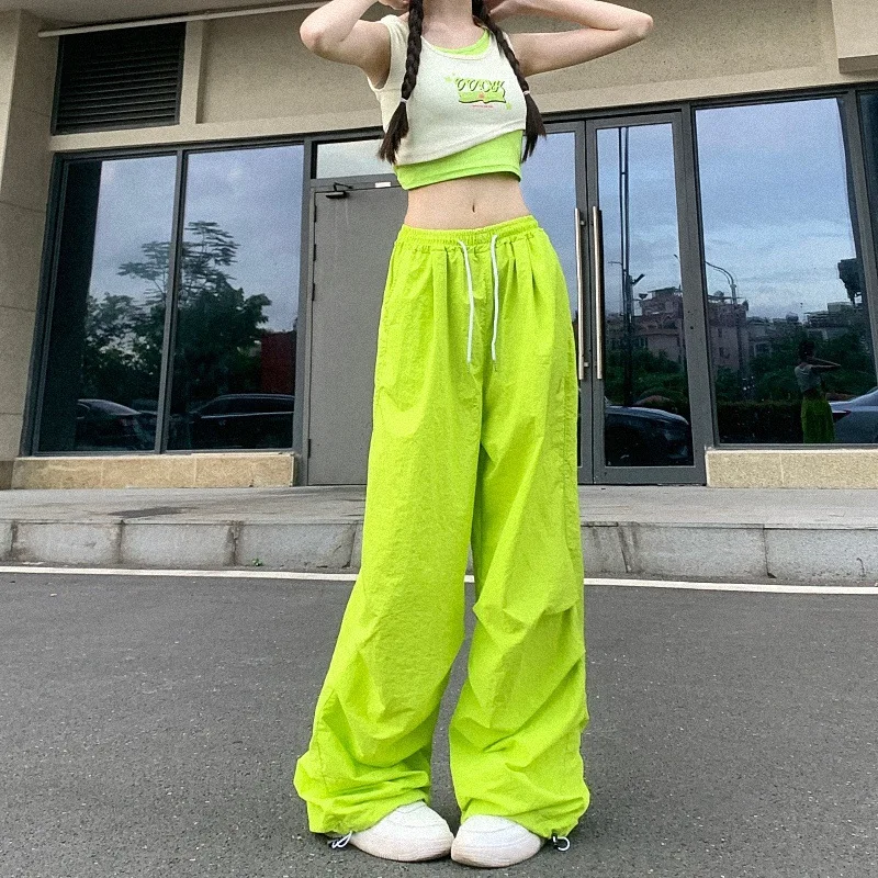 السراويل واسعة الساق مريحة المرأة الصيف التجفيف السريع منتظم صالح فتاة حلوة الاتجاه الحضرية الشاطئ تاريخ الأربطة السراويل المرنة #2