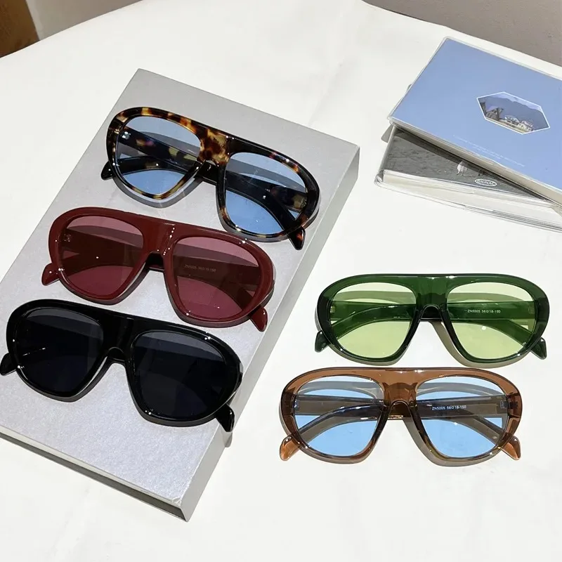 New Fashion Leopard Gradient Oval Sunglasses For Women Vintage Gradient Elegant Sun Glasses Men Outdoor UV400 Shades Black Glass image 5