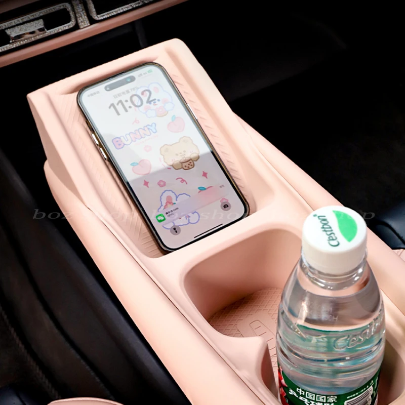 Central Control Wireless Charging Silicone Pad Water Cup Slot Cover Storage Box Car Interior Accessories For BYD Seagull