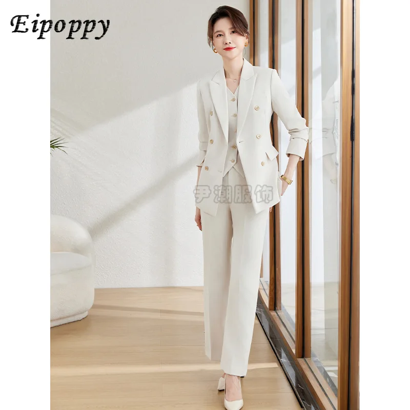 Three piece vest suit, spring and autumn style, capable commuting professional suit