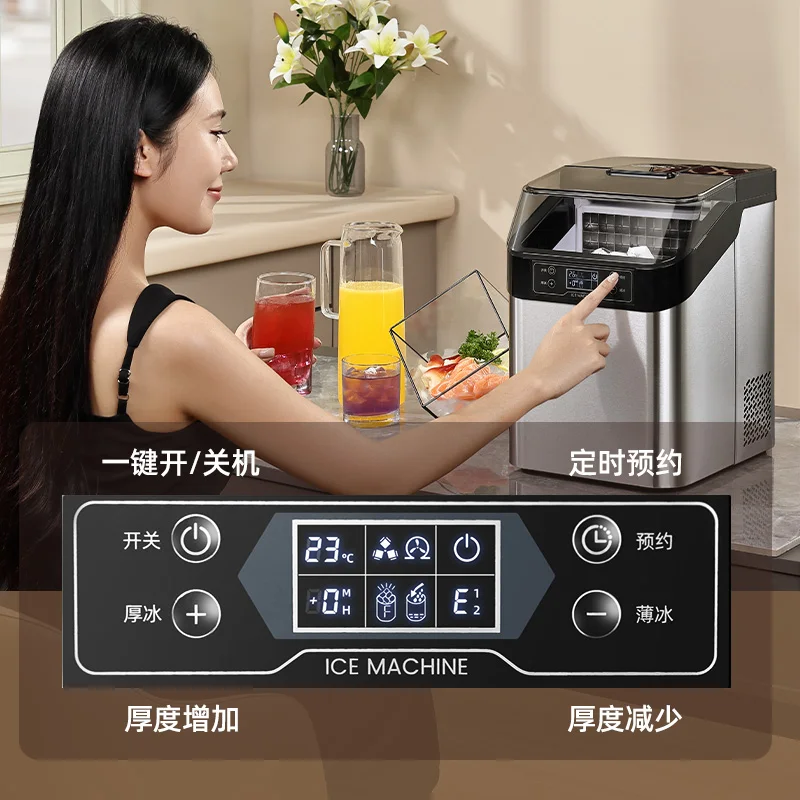 

Commercial Ice Machine Small 30 Kg Desktop Square Ice Milk Tea Shop Dormitory Night Market Stall Ice Machine