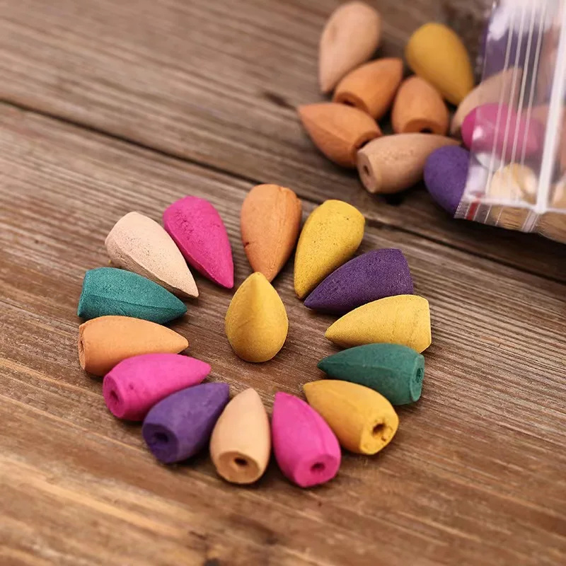 10 Pcs Mixed Incense Cones Sandalwood Rose Lavender Fragrant Backflow Incense Bullet Tower Incense Aromatherapy Trial Products