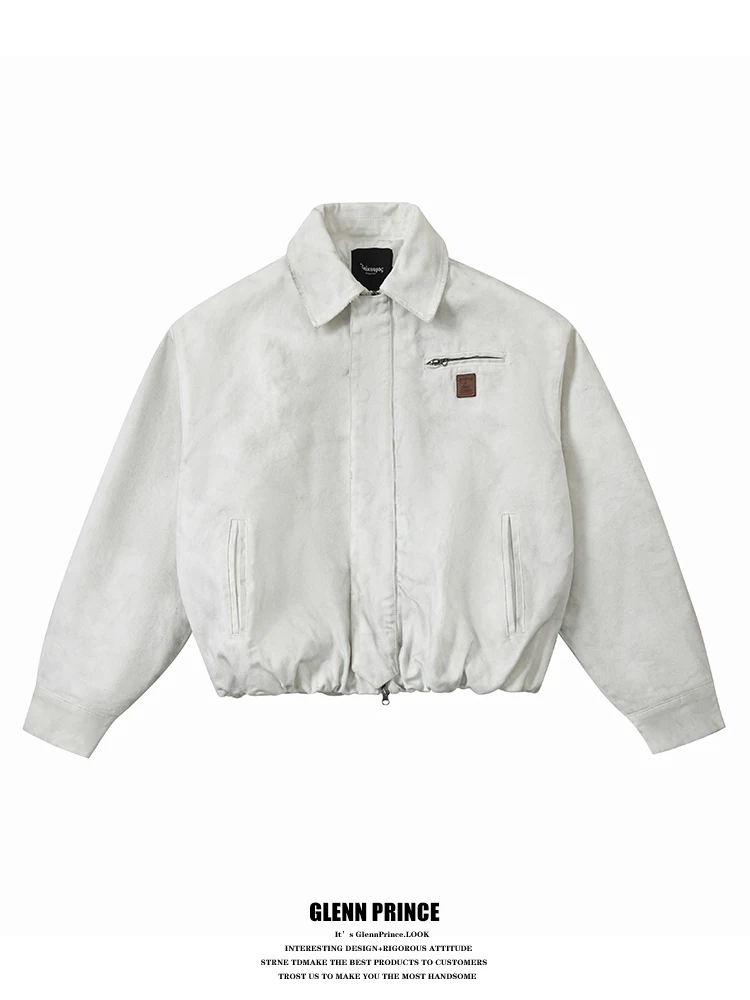 

Мужская повседневная куртка в стиле американского ретро с цветочным принтом, свободного кроя, на молнии, из хлопка, для весны и осени, с эффектом поношенности