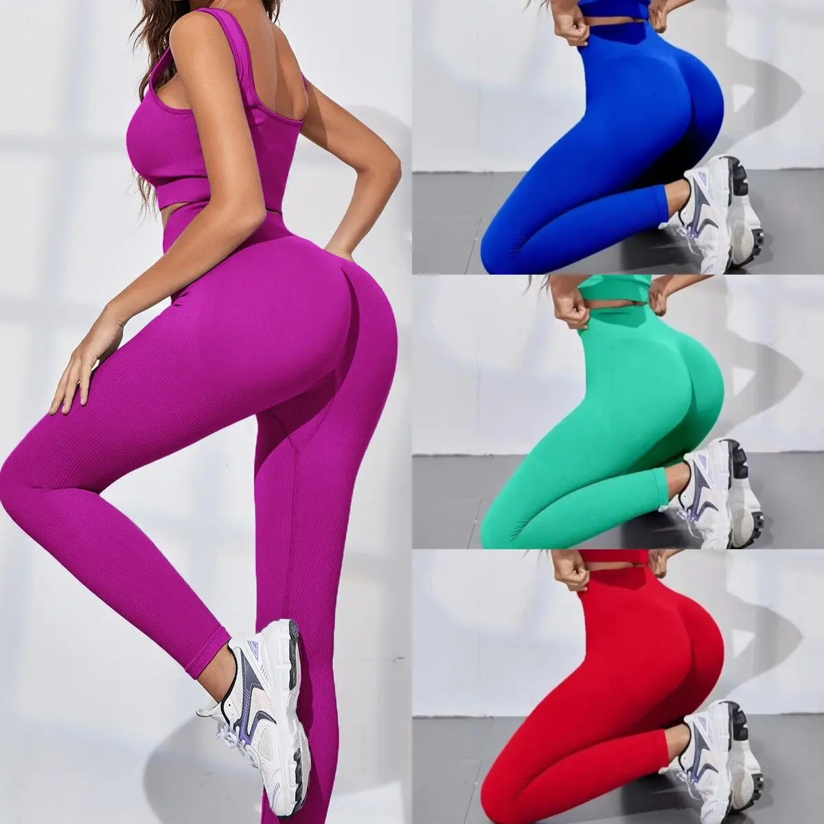 Leggings de yoga côtelés pour femme, collection automne-hiver, taille haute, épaissis, effet push-up