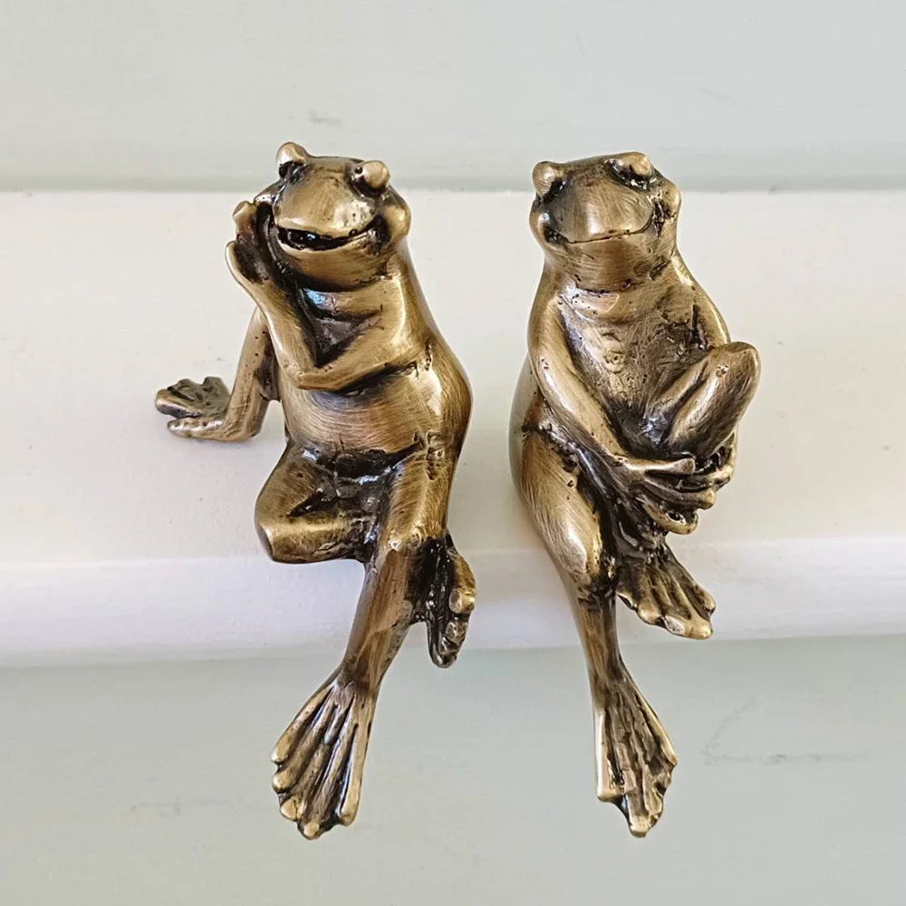 Frog Brass Cabinet Door Knobs Nightstand Pulls Home Decor Dresser Knobs Unique Furniture Pulls Animal Drawer Handles Hardware