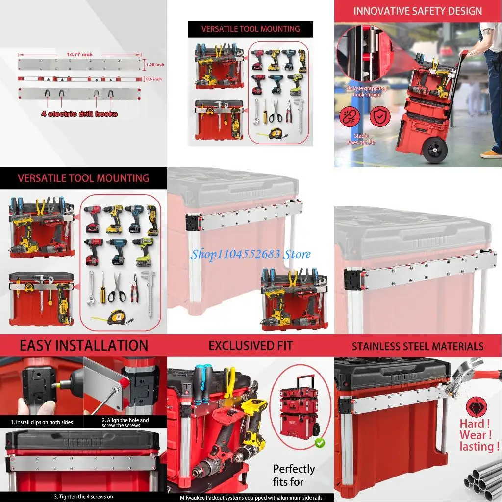 y6gd-ツールホルダー金属滑り止めデザインツールオーガナイザーのための手間のかからないインストール