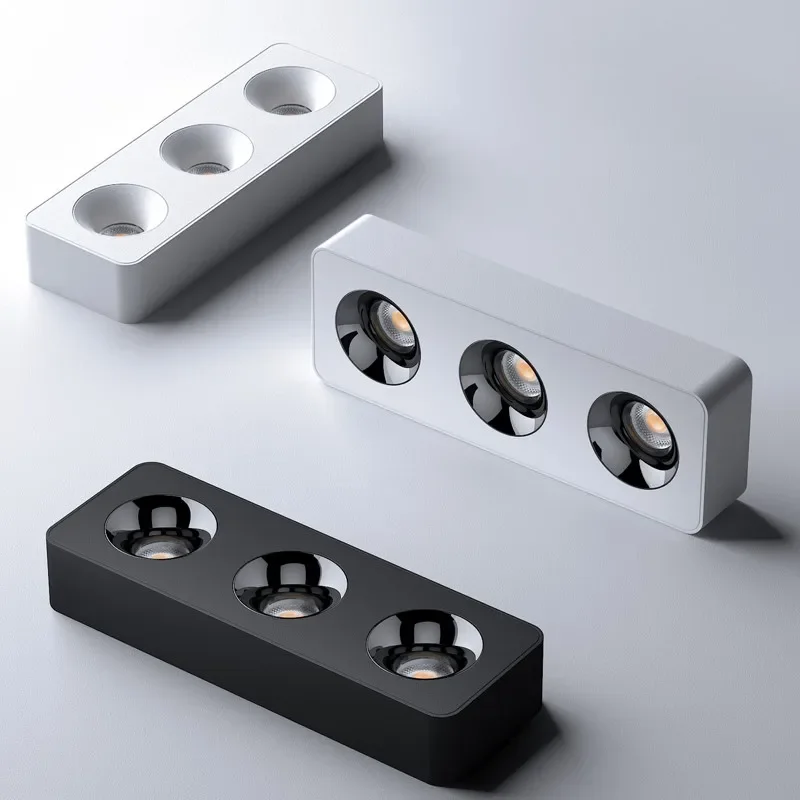 

Square Surface Mounted Ultra-Thin Anti Glare Spotlight With No Main Light Design, Multiple Wattage Options For Living Room Lamps