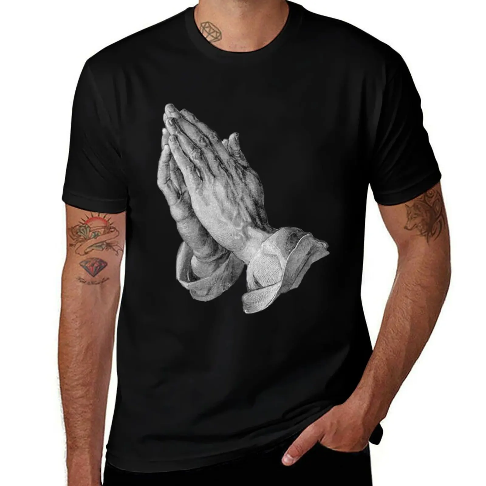 

Durer - Hands Praying T-Shirt tops anime clothes summer shirt anime shirts men