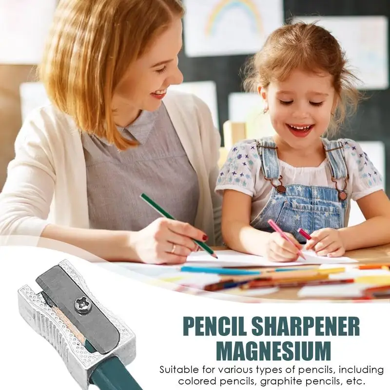 Magnesium Pencil Sharpener Magnesium Metal Graphite Pencils Sharpener Ergonomic Office Supplies Stationery Accessories For