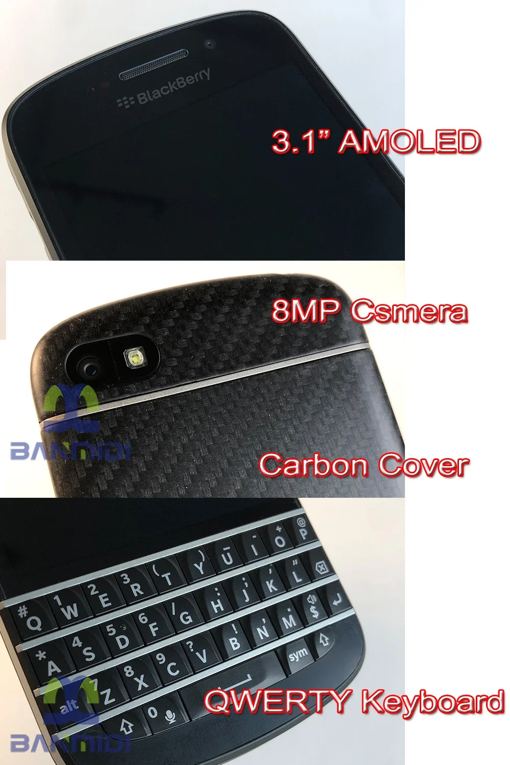 Original BlackBerry Q10 Mobile Cell Phone 8MP 4G LTE WIFI Bluetooth QWERTY Keyboard Unlocked Cellphone